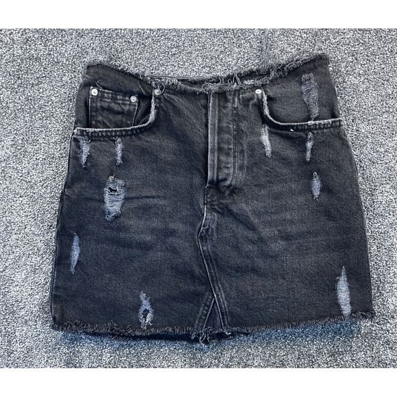 Urban Outfitters Dresses & Skirts - BDG Urban‎ Outfitters Skirt Womens XS Denim Fringed Edge Pocket Distressed Black